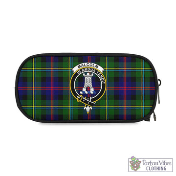 Malcolm Tartan Pen and Pencil Case with Family Crest
