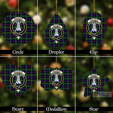Tartan Vibes Clothing Malcolm Tartan Christmas Aluminium Ornament with Family Crest
