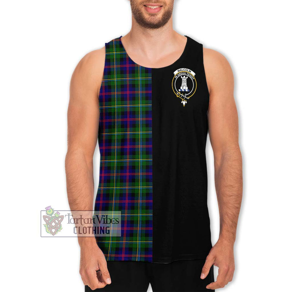 Malcolm Tartan Men's Tank Top with Family Crest and Half Of Me Style Men - Tartanvibesclothing Shop