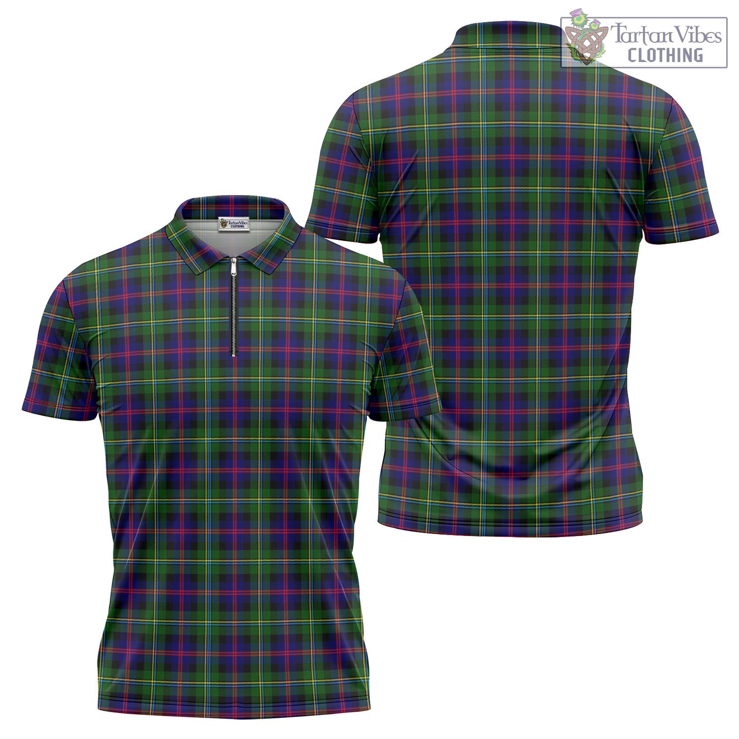 Tartan Vibes Clothing Malcolm Tartan Zipper Polo Shirt
