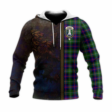 Malcolm Tartan Family Crest Knitted Hoodie Alba Gu Brath Be Brave Lion Ancient Style
