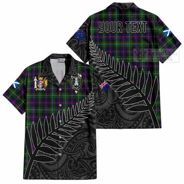 Malcolm Crest Tartan Hawaiian Shirt with New Zealand Silver Fern Half Style