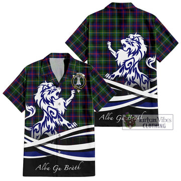 Malcolm Tartan Hawaiian Shirt with Alba Gu Brath Regal Lion Emblem