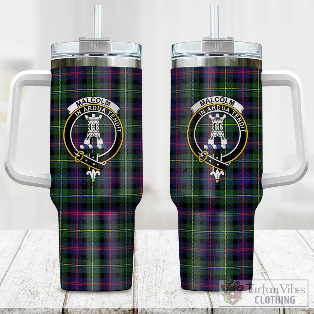 Tartan Vibes Clothing Malcolm Tartan and Family Crest Tumbler with Handle
