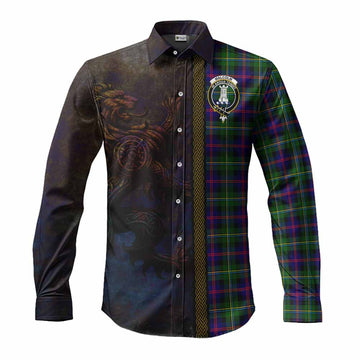 Malcolm Tartan Family Crest Long Sleeve Button Shirt Alba Gu Brath Be Brave Lion Ancient Style