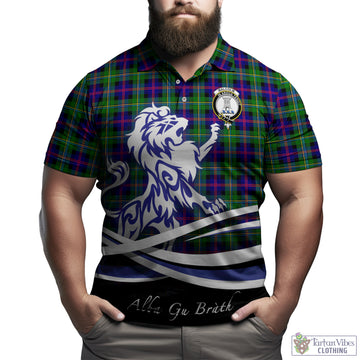 Malcolm Tartan Polo Shirt with Alba Gu Brath Regal Lion Emblem