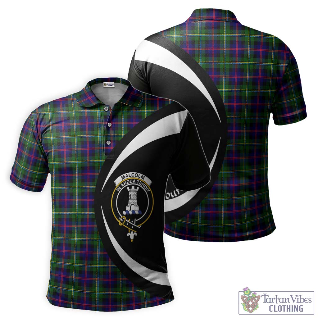 Malcolm Tartan Men's Polo Shirt with Family Crest Circle Style Kid - Tartan Vibes Clothing