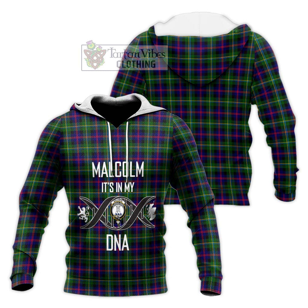 Malcolm Tartan Knitted Hoodie with Family Crest DNA In Me Style Unisex Knitted Pullover Hoodie - Tartanvibesclothing Shop