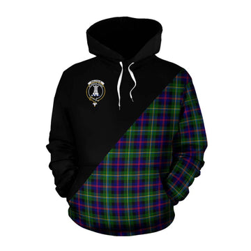 Malcolm Tartan Cotton Hoodie with Family Crest and Military Logo Style