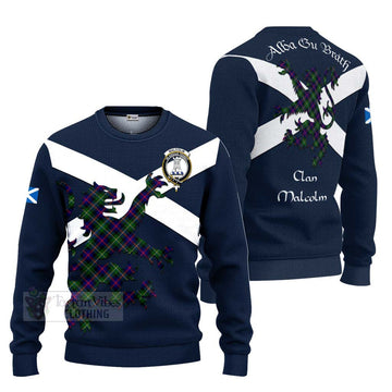 Malcolm Tartan Lion Rampant Ugly Sweater Proudly Display Your Heritage with Alba Gu Brath and Clan Name