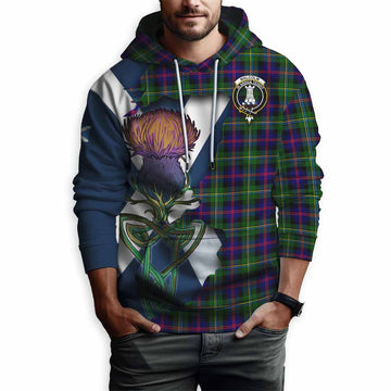 Tartan Vibes Clothing Malcolm Tartan Family Crest Hoodie Scottish Thistle Celtic Inspired