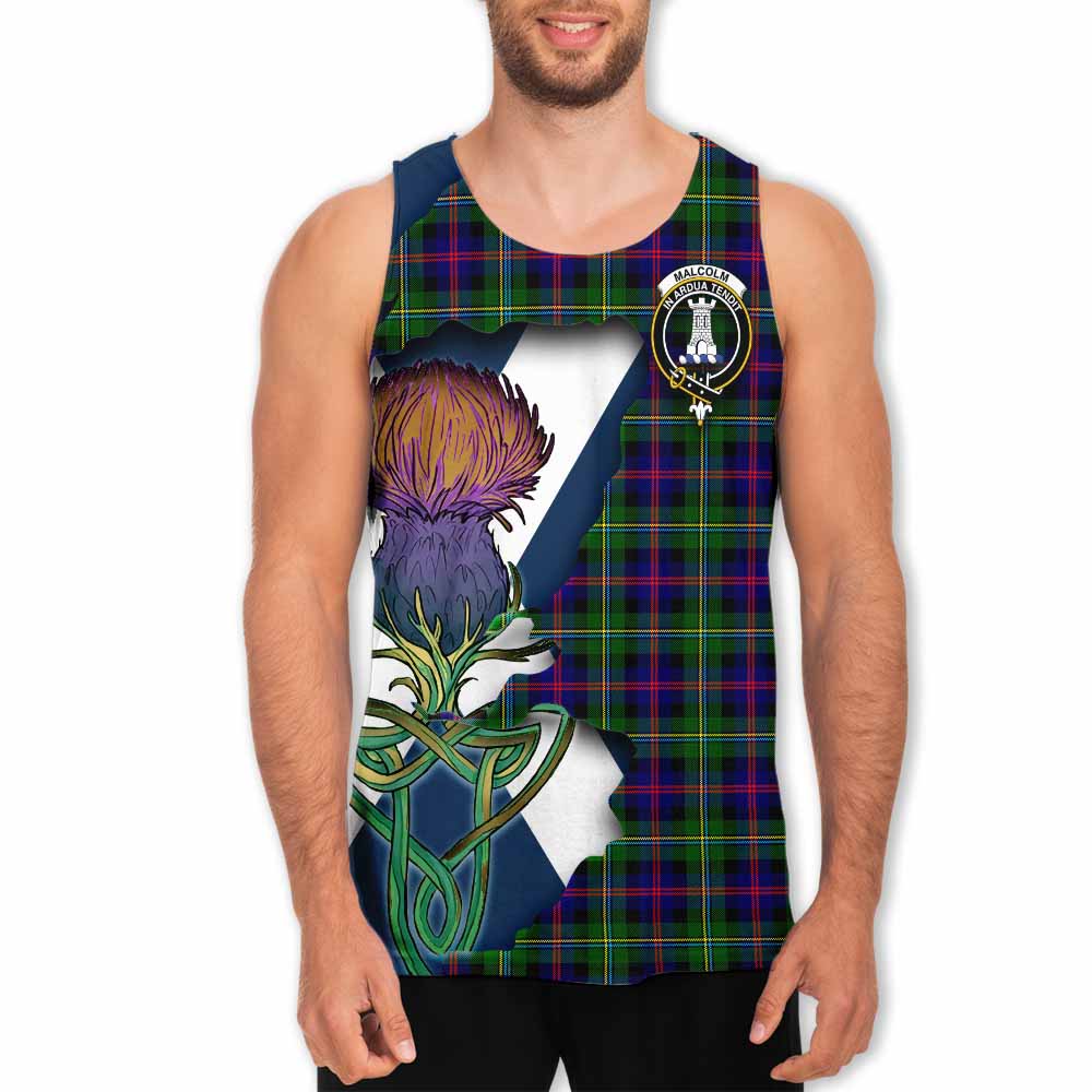 Malcolm Tartan Family Crest Men's Tank Top Scottish Thistle Celtic Inspired Men - Tartan Vibes Clothing