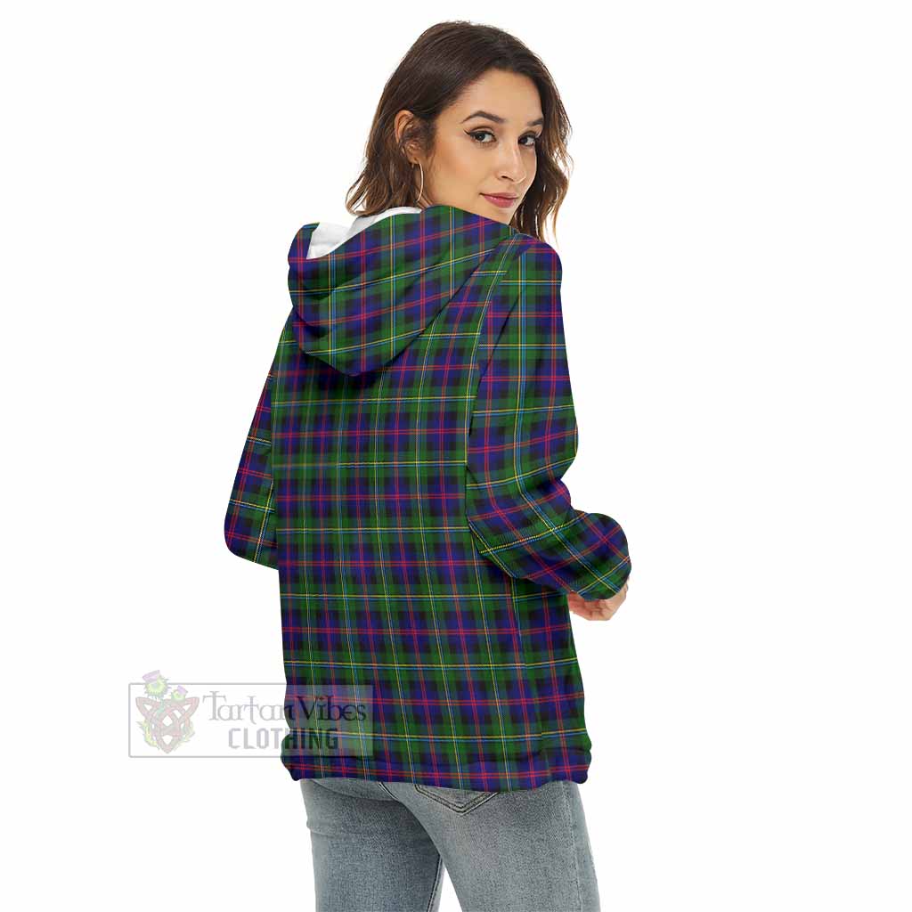 Tartan Vibes Clothing Malcolm Tartan Women's Borg  Half Zip Fleece Hoodie