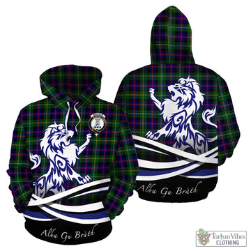 Malcolm Tartan Hoodie with Alba Gu Brath Regal Lion Emblem