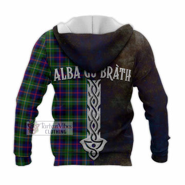 Malcolm Tartan Family Crest Knitted Hoodie Alba Gu Brath Be Brave Lion Ancient Style