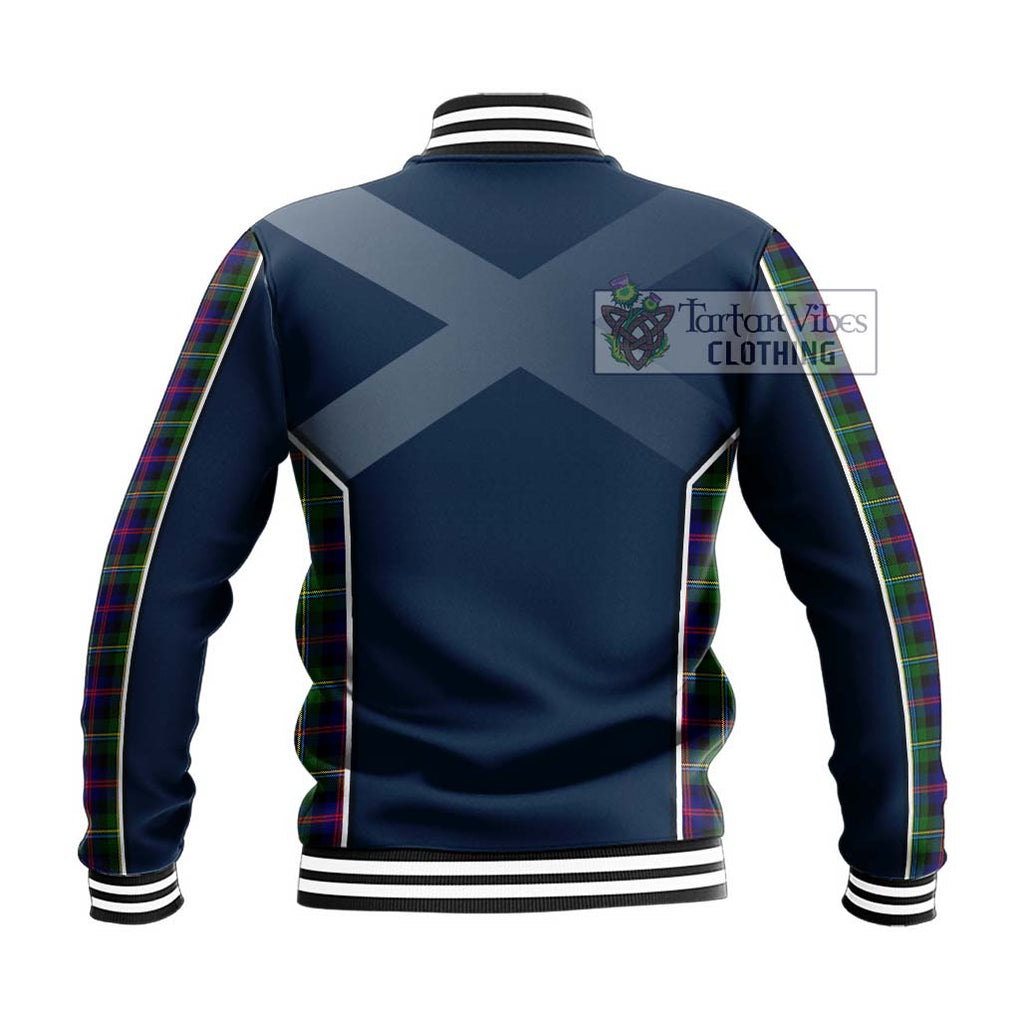 Malcolm Tartan Baseball Jacket with Family Crest and Lion Rampant Vibes Sport Style - Tartan Vibes Clothing