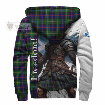 Malcolm Crest Tartan Sherpa Hoodie Inspired by the Freedom of Scottish Warrior