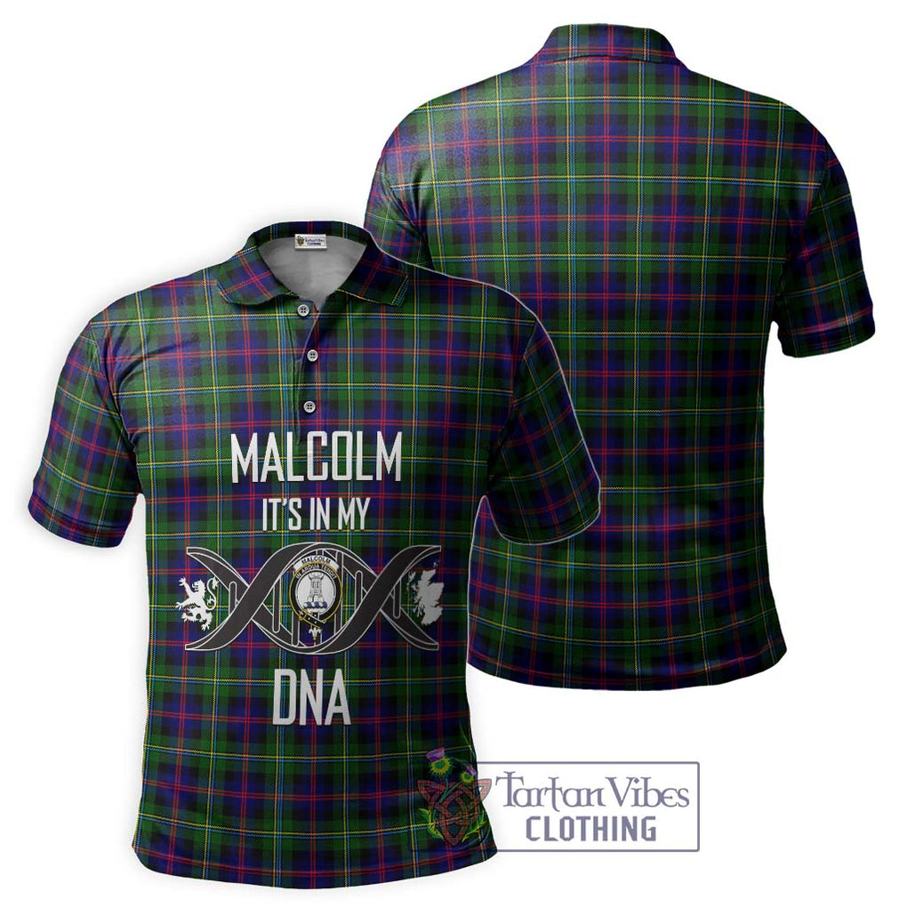 Malcolm Tartan Polo Shirt with Family Crest DNA In Me Style - Tartanvibesclothing Shop