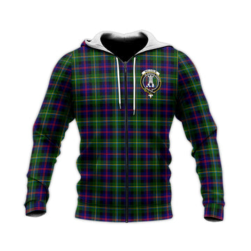 Malcolm Tartan Knitted Hoodie with Family Crest
