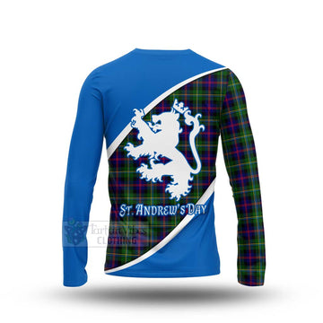 Tartan Vibes Clothing Malcolm Family Crest Tartan Long Sleeve T-Shirt Celebrate Saint Andrew's Day in Style