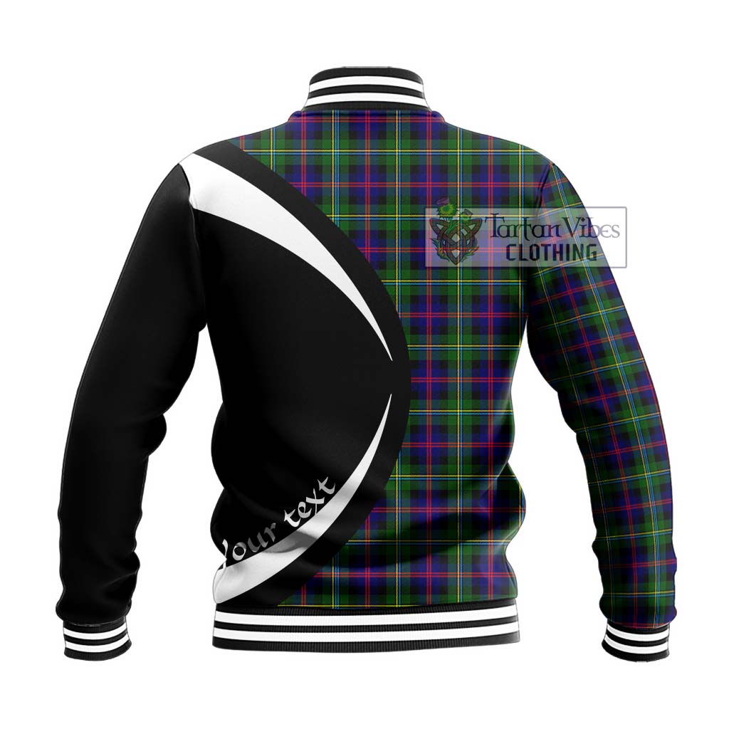 Malcolm Tartan Baseball Jacket with Family Crest Circle Style - Tartan Vibes Clothing