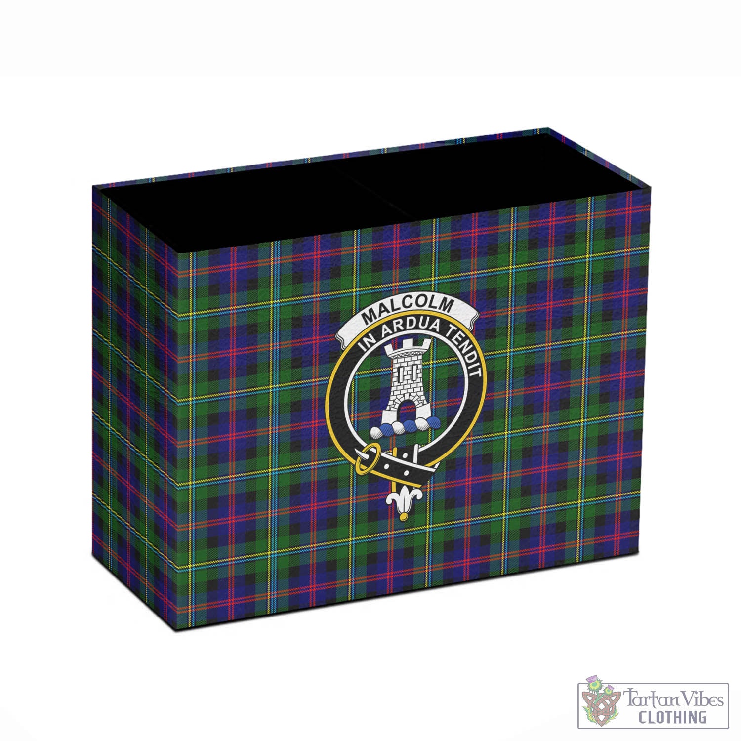 Tartan Vibes Clothing Malcolm Tartan Pen Holder with Family Crest