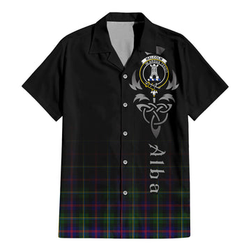 Malcolm Tartan Hawaiian Shirt Shirt Featuring Alba Gu Brath Family Crest Celtic Inspired