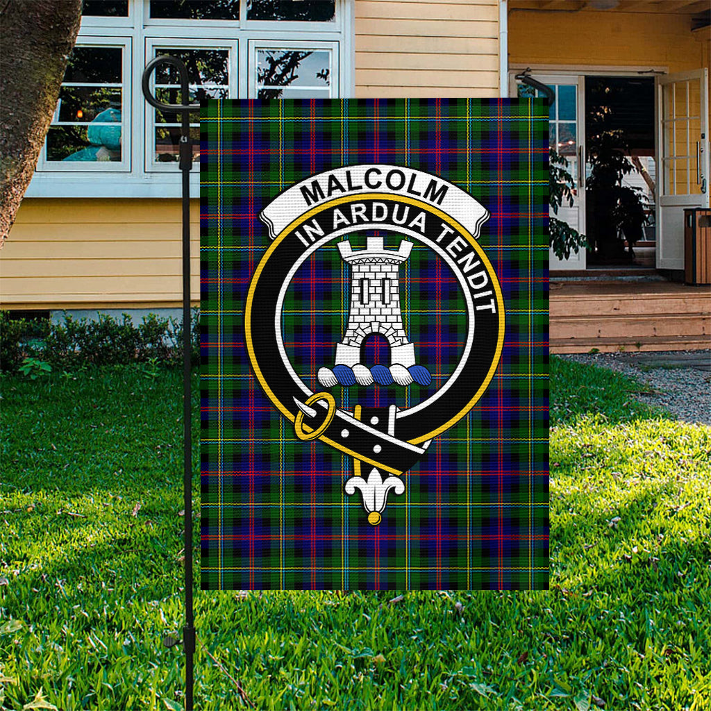 Malcolm Tartan Flag with Family Crest - Tartan Vibes Clothing