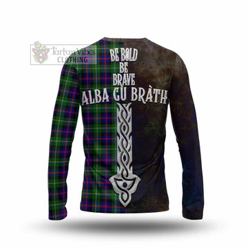 Malcolm Tartan Family Crest Long Sleeve T-Shirt Alba Gu Brath Be Brave Lion Ancient Style