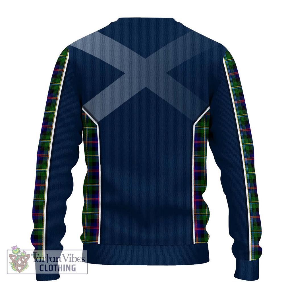 Malcolm Tartan Knitted Sweater with Family Crest and Lion Rampant Vibes Sport Style - Tartan Vibes Clothing