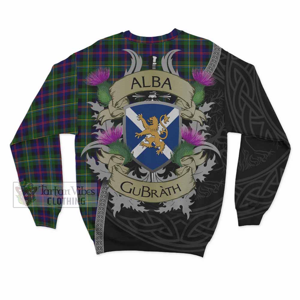 Tartan Vibes Clothing Malcolm Tartan Family Crest Sweatshirt Lion Rampant Royal Thistle Shield Celtic Inspired