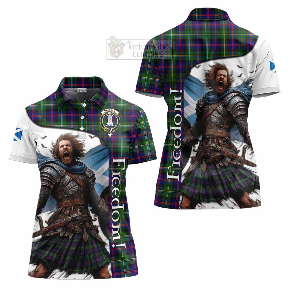 Tartan Vibes Clothing Malcolm Crest Tartan Women's Polo Shirt Inspired by the Freedom of Scottish Warrior