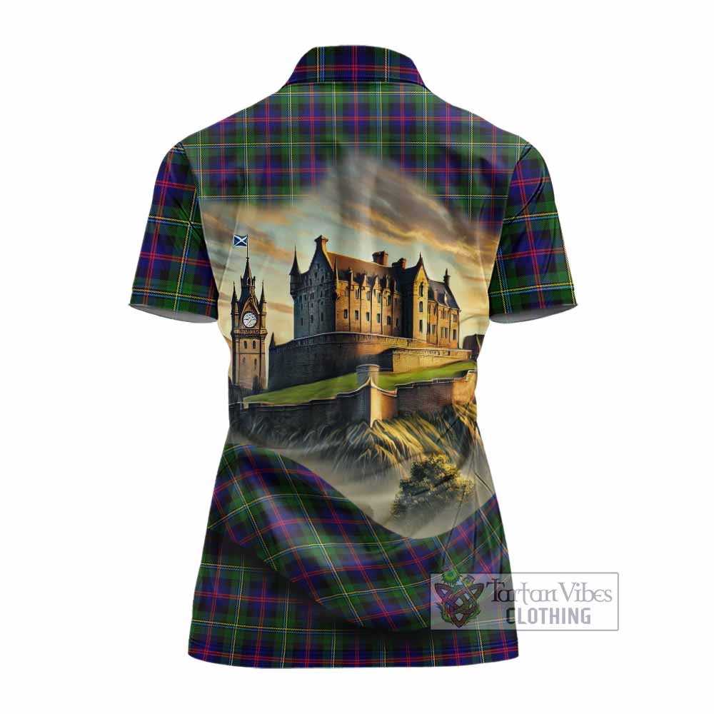 Tartan Vibes Clothing Malcolm Tartan Family Crest Women's Polo Shirt with Scottish Ancient Castle Stype