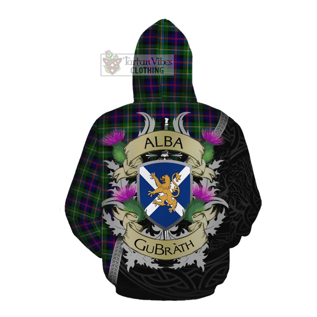 Tartan Vibes Clothing Malcolm Tartan Family Crest Cotton Hoodie Lion Rampant Royal Thistle Shield Celtic Inspired