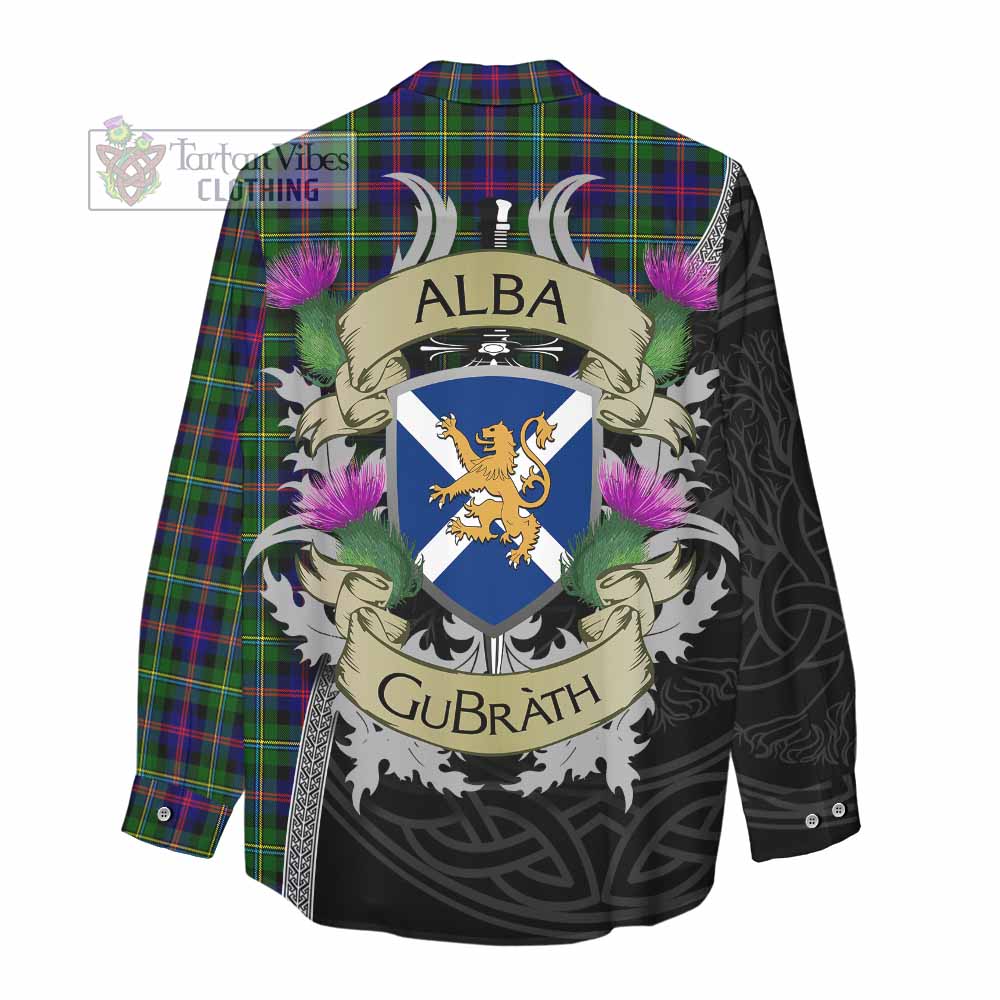 Tartan Vibes Clothing Malcolm Tartan Family Crest Women's Casual Shirt Lion Rampant Royal Thistle Shield Celtic Inspired