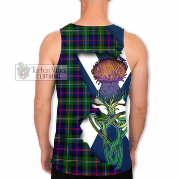 Malcolm Tartan Family Crest Men's Tank Top Scottish Thistle Celtic Inspired