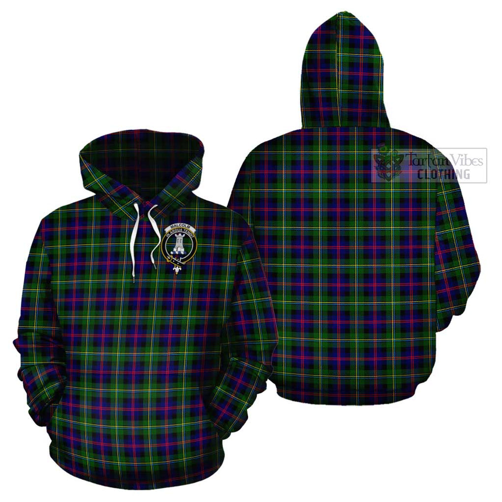 Malcolm Tartan Cotton Hoodie with Family Crest Pullover Hoodie - Tartan Vibes Clothing