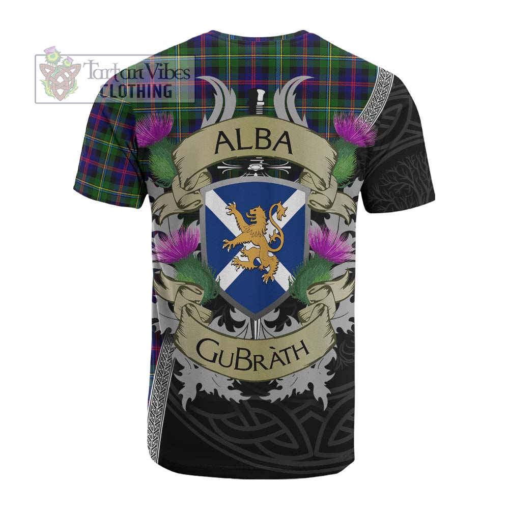 Tartan Vibes Clothing Malcolm Tartan Family Crest Cotton T-shirt Lion Rampant Royal Thistle Shield Celtic Inspired