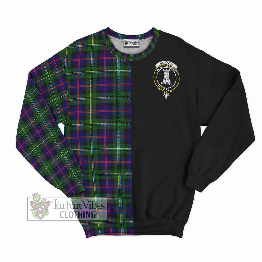Malcolm Tartan Sweatshirt with Family Crest and Half Of Me Style - Tartan Vibes Clothing