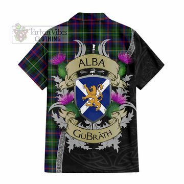 Malcolm Tartan Family Crest Hawaiian Shirt Lion Rampant Royal Thistle Shield Celtic Inspired