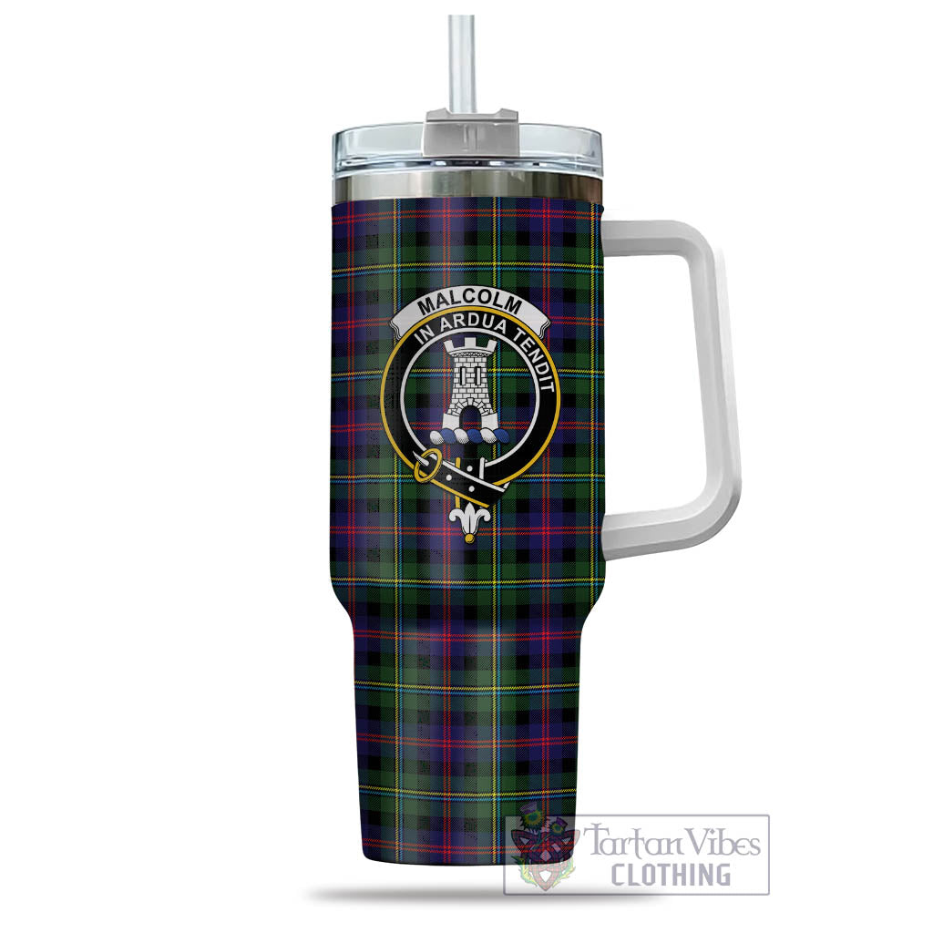 Tartan Vibes Clothing Malcolm Tartan and Family Crest Tumbler with Handle