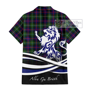 Malcolm Tartan Hawaiian Shirt with Alba Gu Brath Regal Lion Emblem