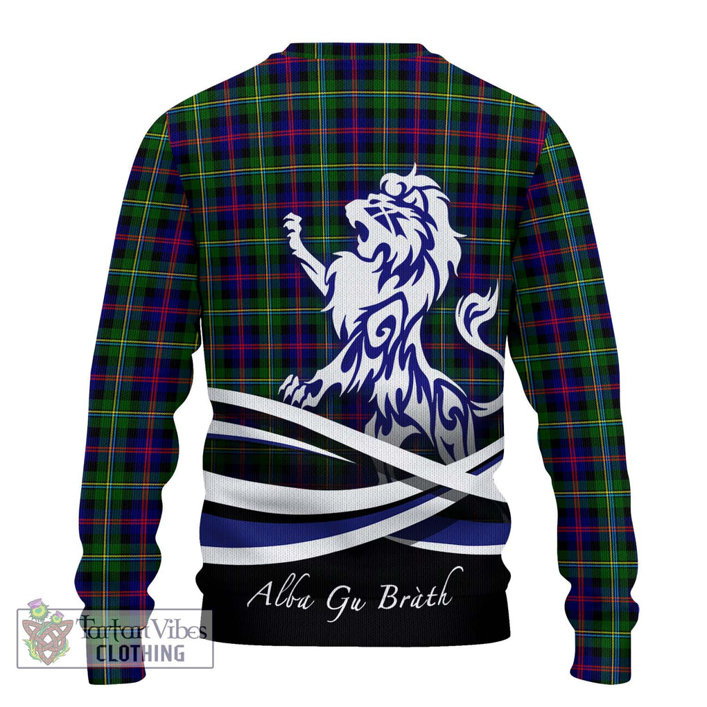 Malcolm Tartan Knitted Sweater with Alba Gu Brath Regal Lion Emblem - Tartanvibesclothing Shop