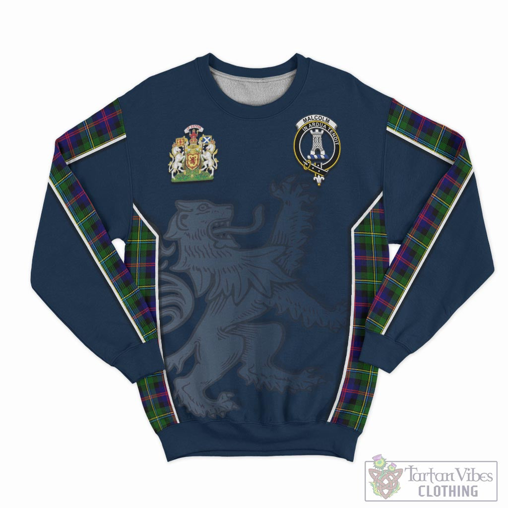 Tartan Vibes Clothing Malcolm Tartan Sweater with Family Crest and Lion Rampant Vibes Sport Style