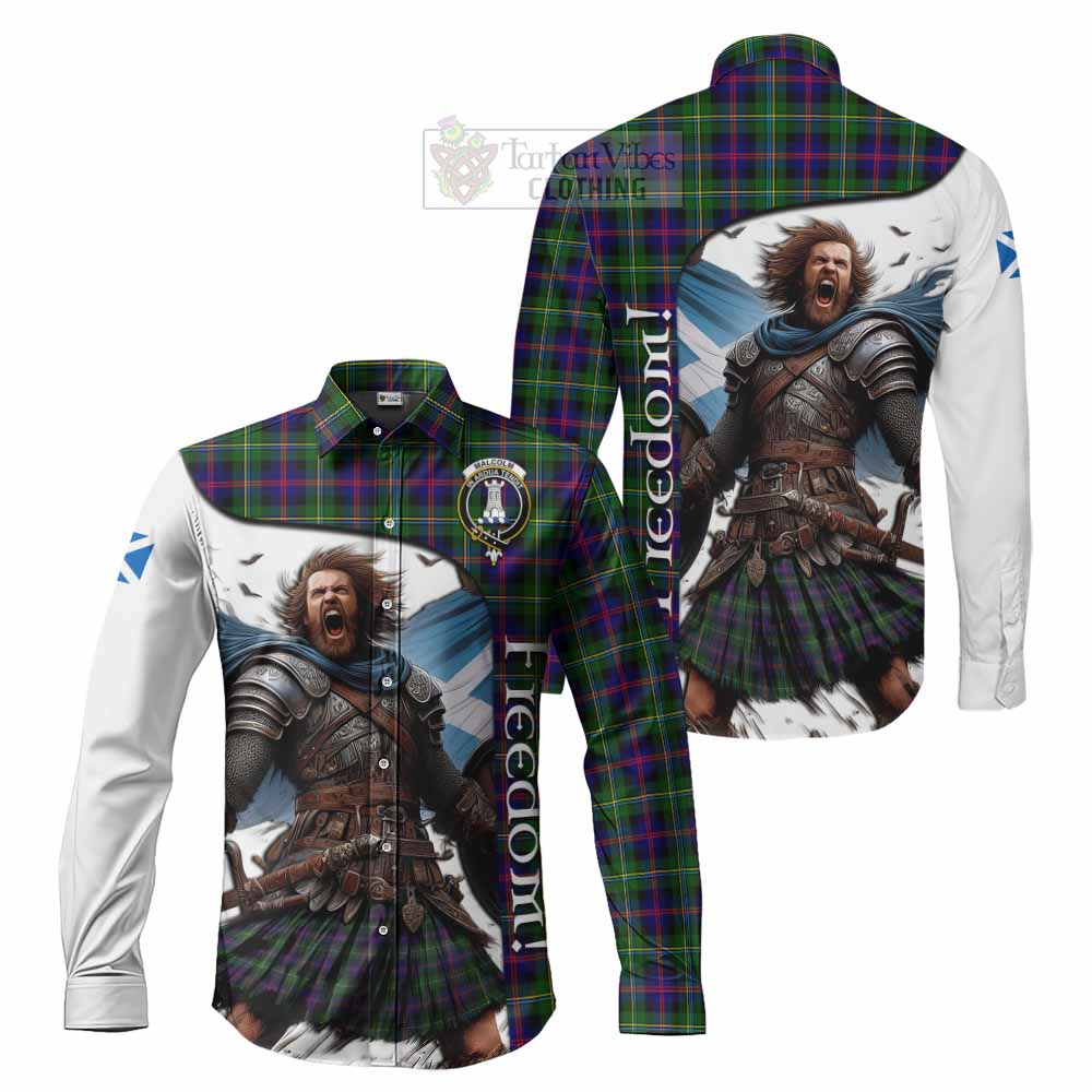 Tartan Vibes Clothing Malcolm Crest Tartan Long Sleeve Button Shirt Inspired by the Freedom of Scottish Warrior