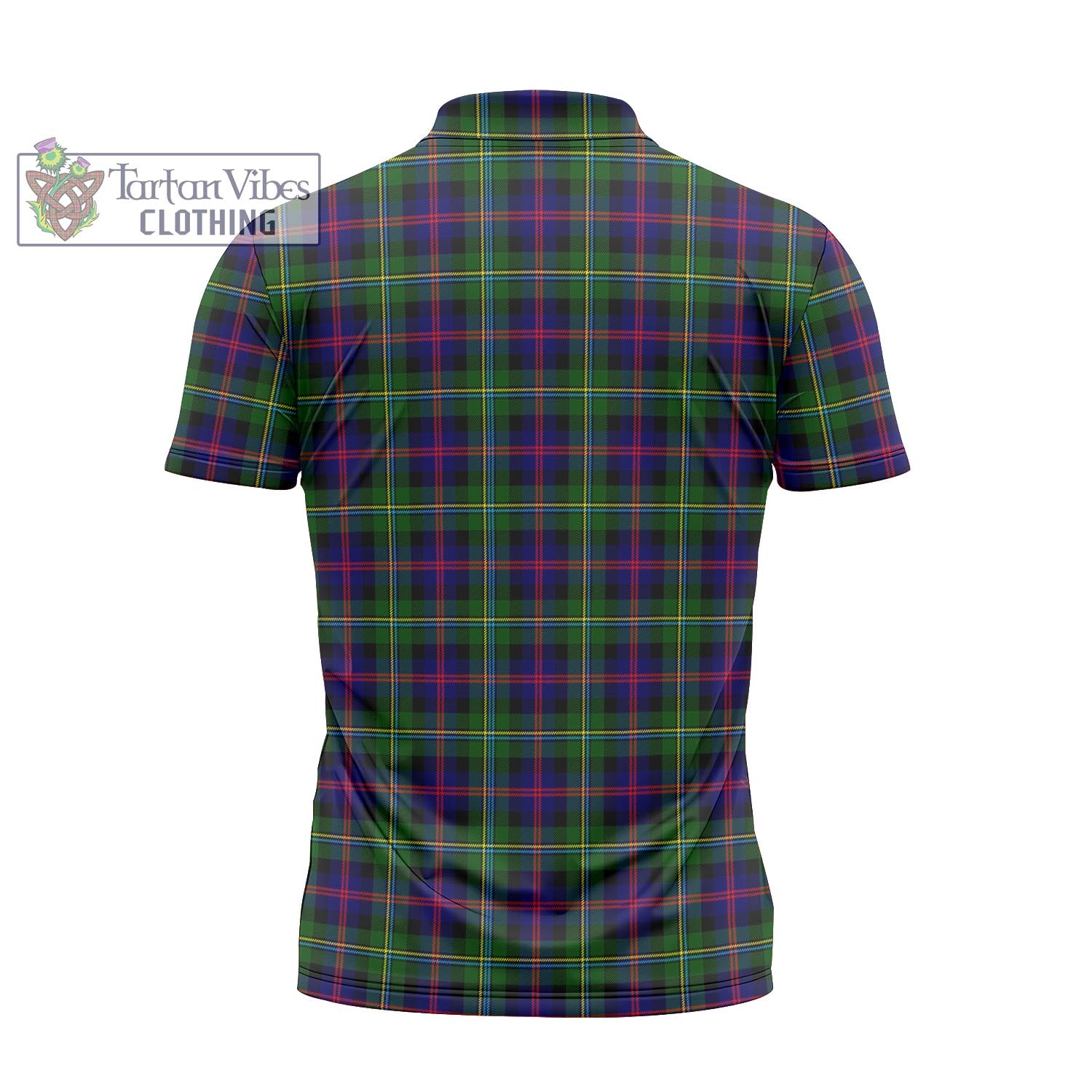 Tartan Vibes Clothing Malcolm Tartan Zipper Polo Shirt with Family Crest