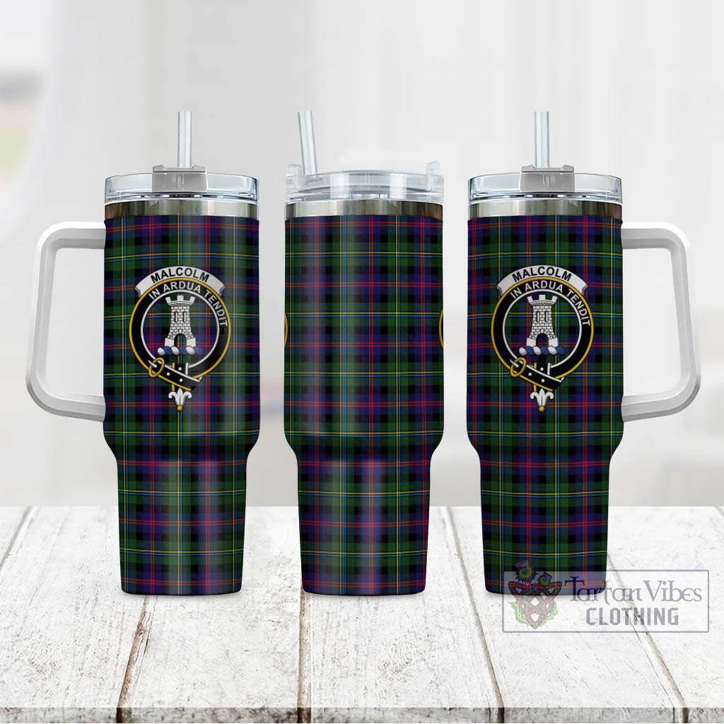 Tartan Vibes Clothing Malcolm Tartan and Family Crest Tumbler with Handle