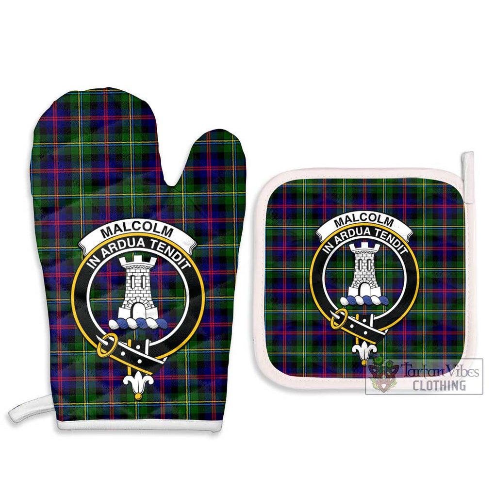 Malcolm Tartan Combo Oven Mitt & Pot-Holder with Family Crest Combo 1 Oven Mitt & 2 Pot-Holder White - Tartan Vibes Clothing