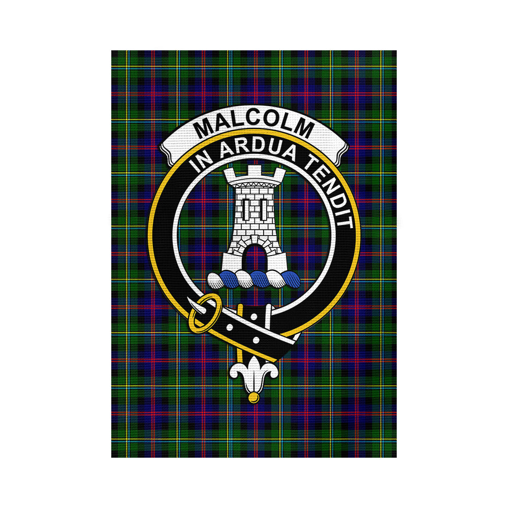 Malcolm Tartan Flag with Family Crest - Tartan Vibes Clothing