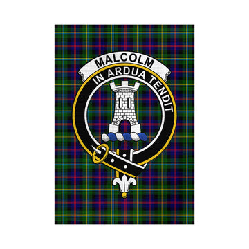Malcolm Tartan Garden Flag with Family Crest